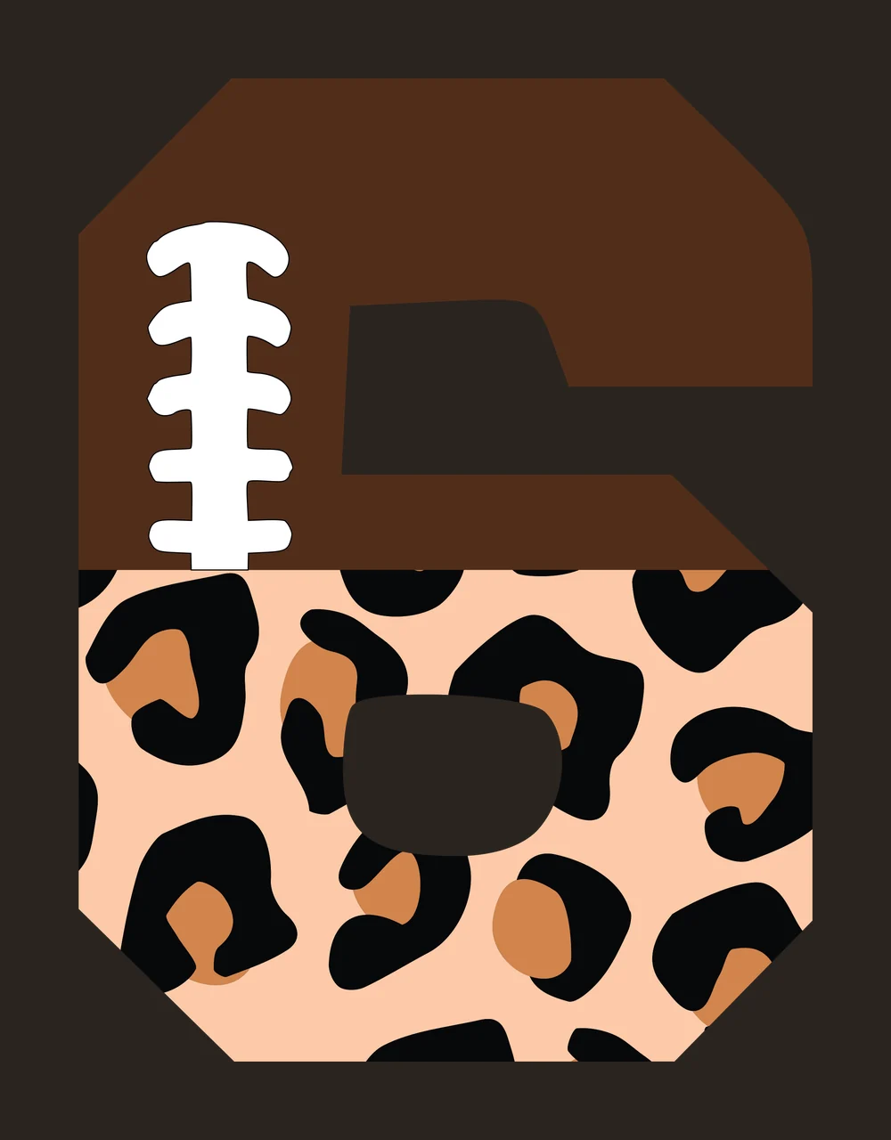 Football Font Half Leopard Character 23 american gridiron touchdown contrast preview thumbnail