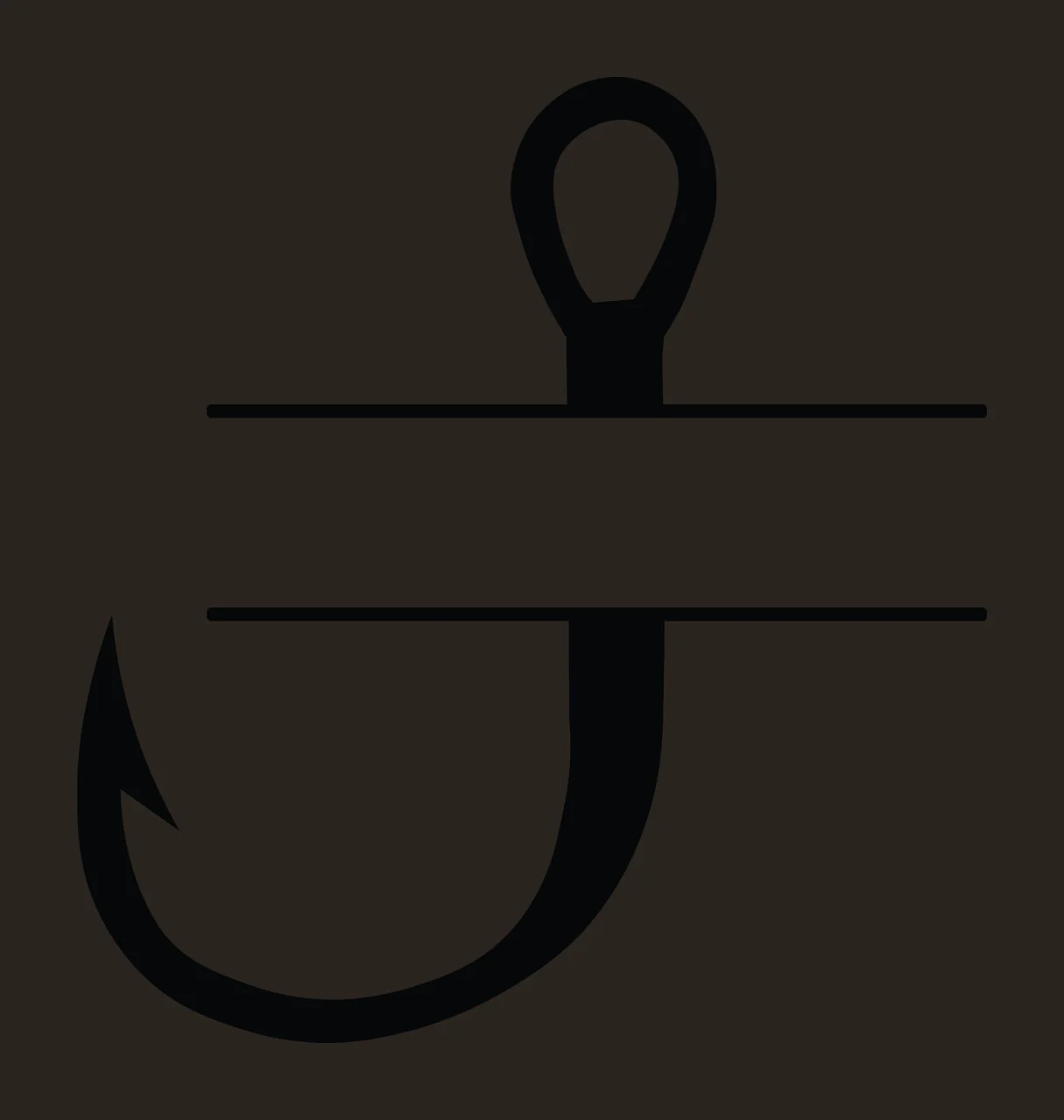 Can Glass Wrap Monogram Fishing Hook Design contrast preview thumbnail