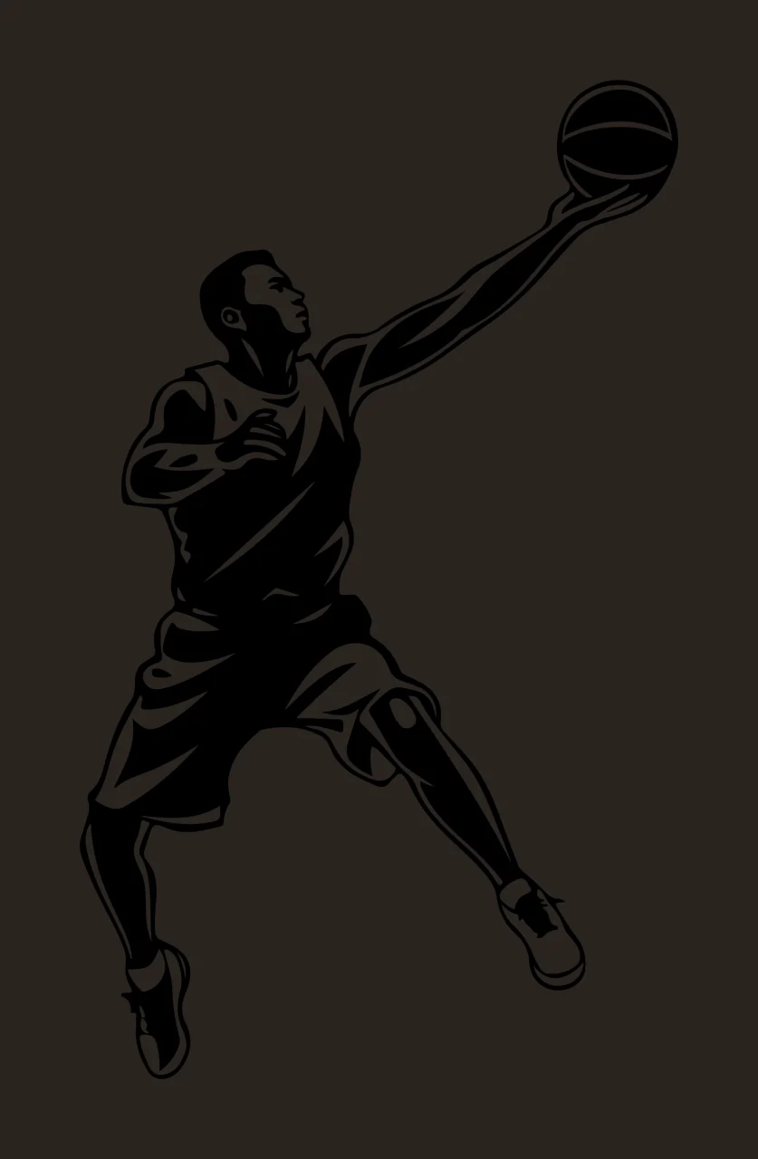 Can Glass Wrap Basketball Player Jumping With Vector contrast preview thumbnail