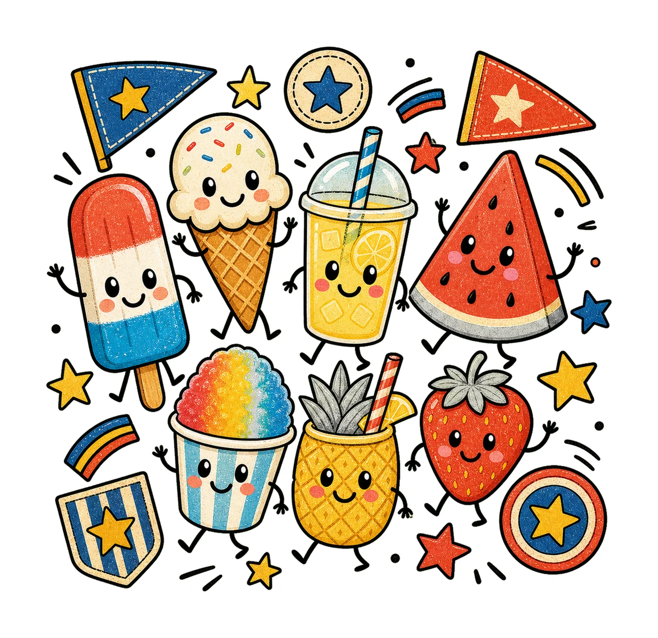 summer snacks 03 retro varsity sublimation instant shirt