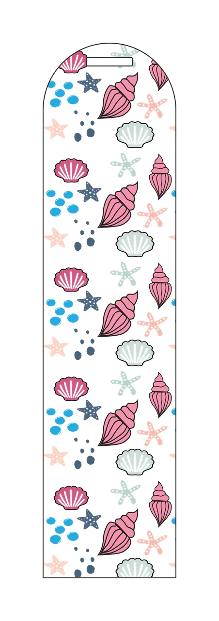 Bookmark Seashell Starfish Pattern Graphic dots black white