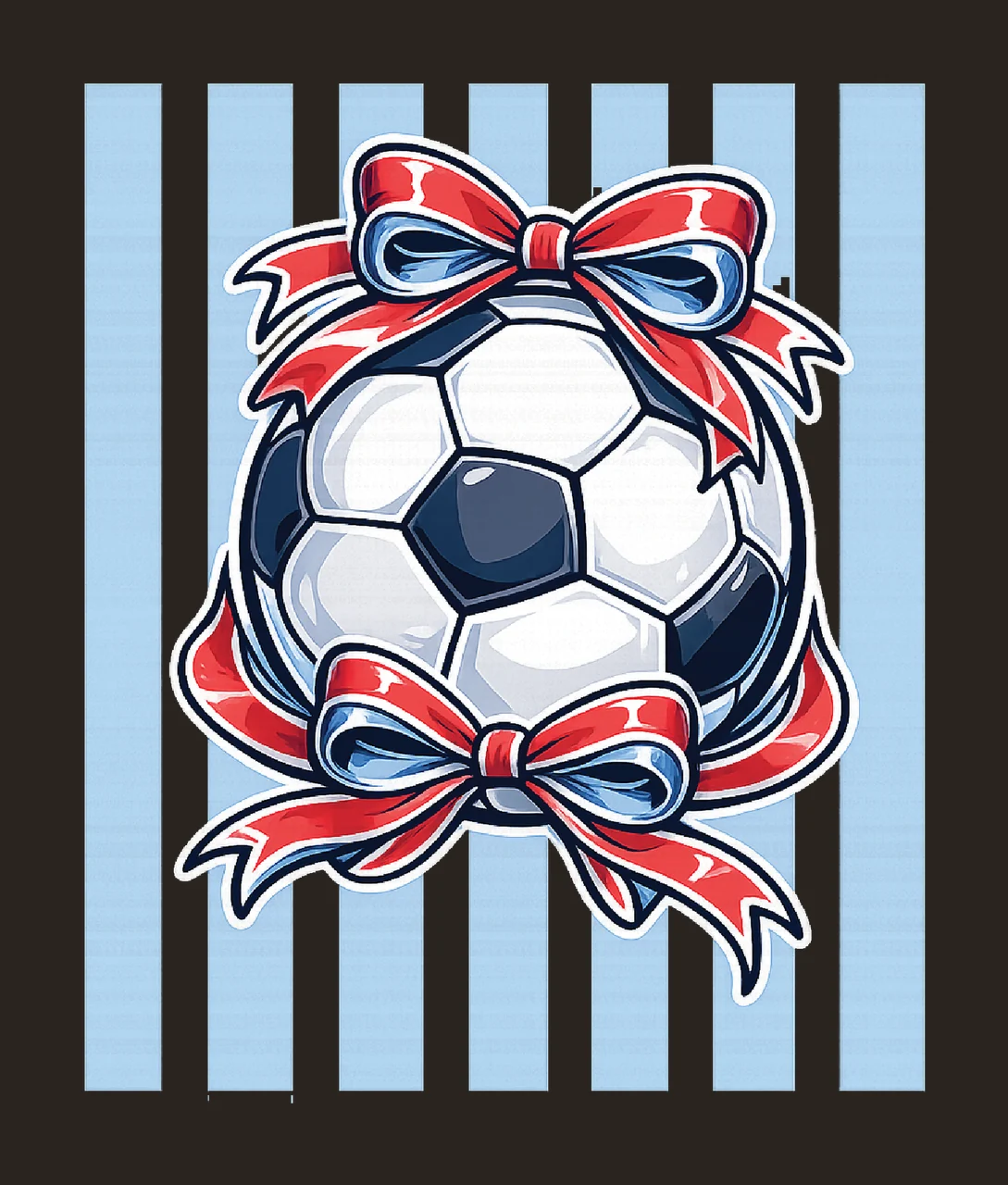 Soccer Ball Stripes Coquette Bow retro vintage sublimation contrast preview thumbnail