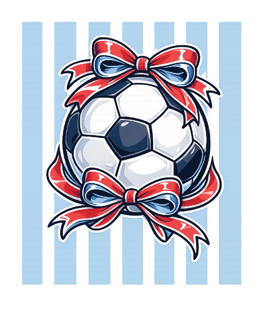 Soccer Ball Stripes Coquette Bow retro vintage sublimation