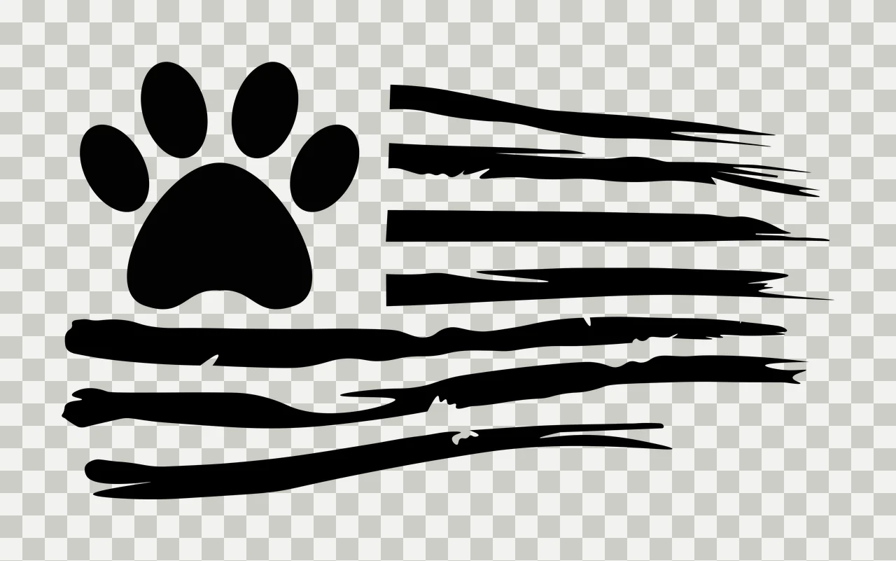 Paw Flag Distressed Design Featuring An Animal Print stripes transparency and detail preview thumbnail