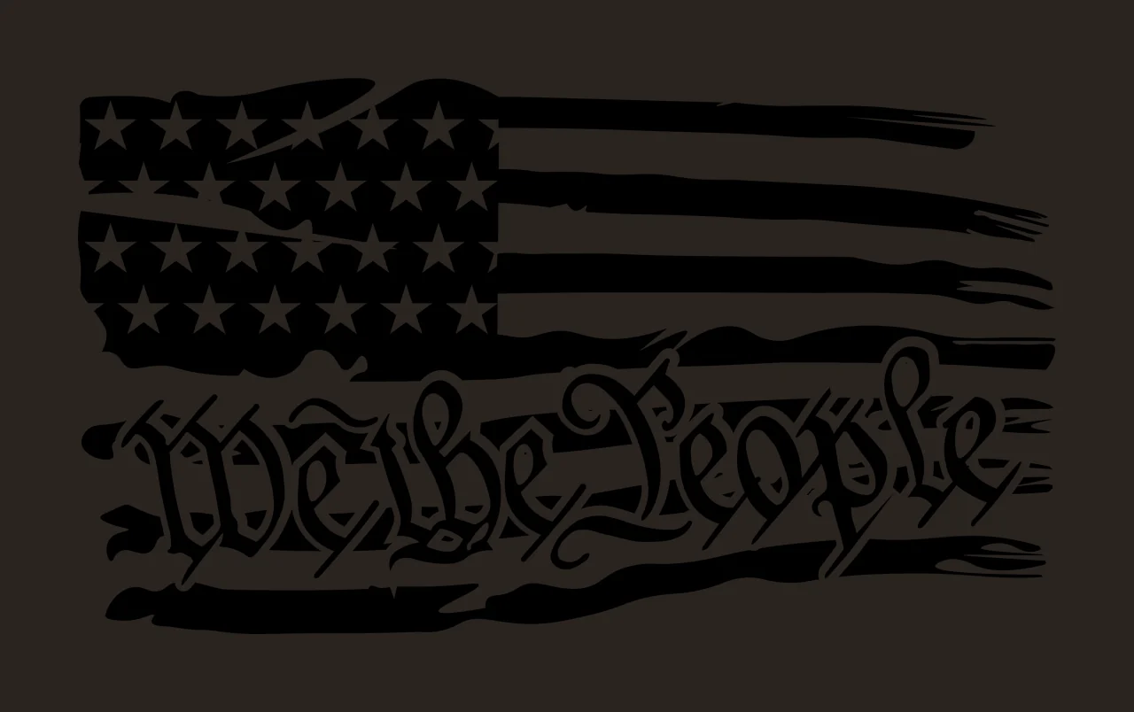 We The People Wavy Flag waving stripes stars brushed black contrast preview thumbnail