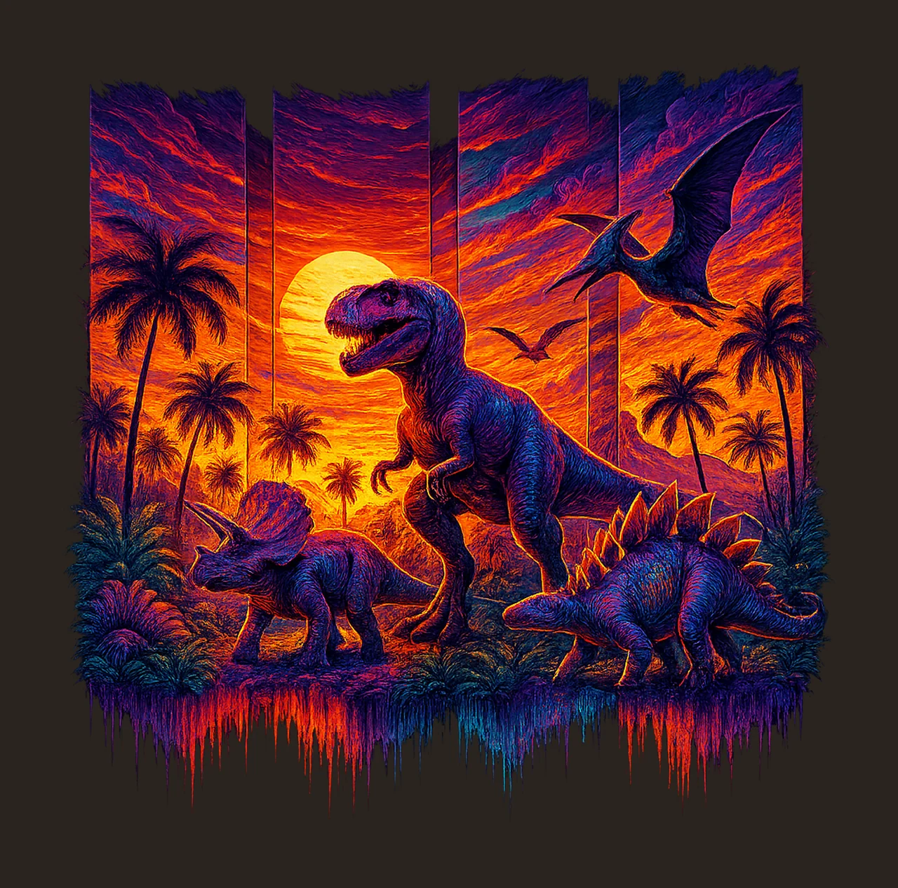 Colorful dinosaur rex shirt design boys shirt sublimation contrast preview thumbnail