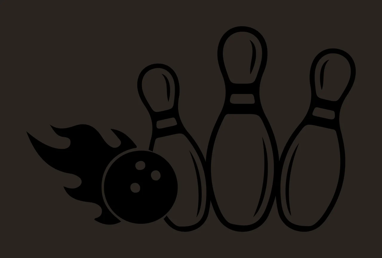 Bowling Equipment With Game And Sport In Black contrast preview thumbnail