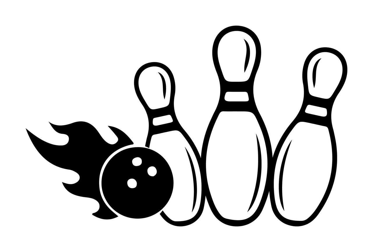 Bowling Equipment With Game And Sport In Black