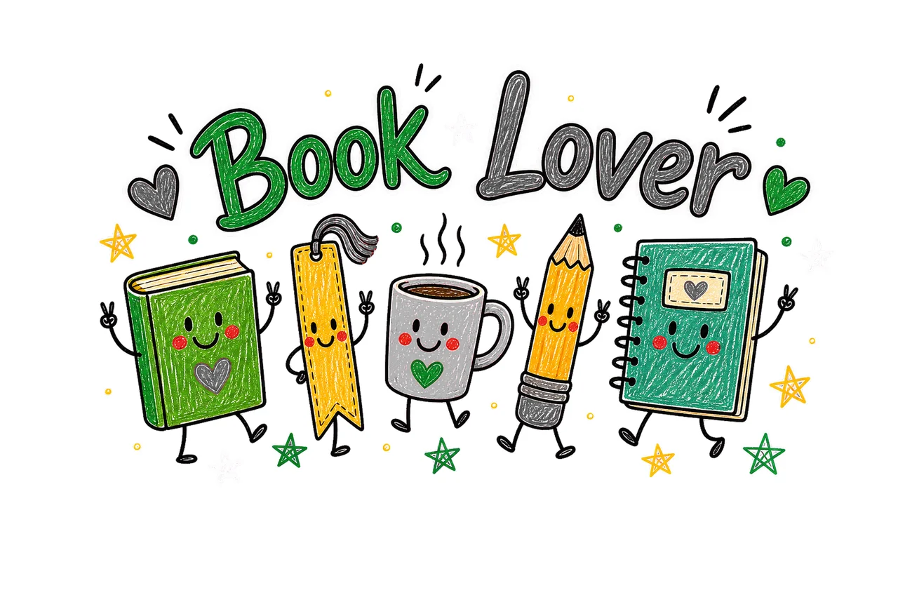 Reading Doodle Book Lover sublimation instant Variation D