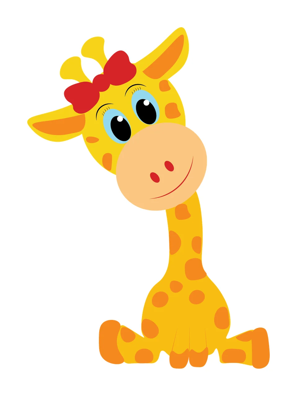 Animal Sitting Giraffe Silhouette On White Background horns