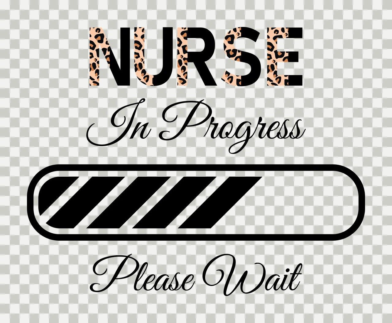 Nurse In Progress Text With Distressed Black Diagonal loading bar transparency and detail preview thumbnail