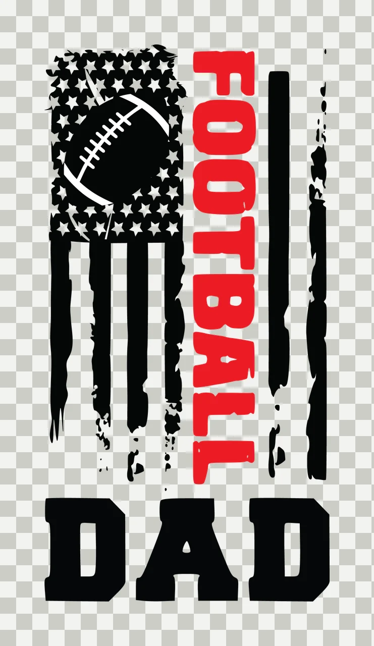 Football Dad Flag Graphic With Ball Displaying stripes stars transparency and detail preview thumbnail