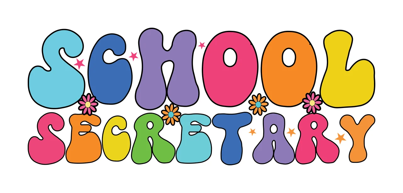 School Secretary Bubble Letter Typography Displaying letters