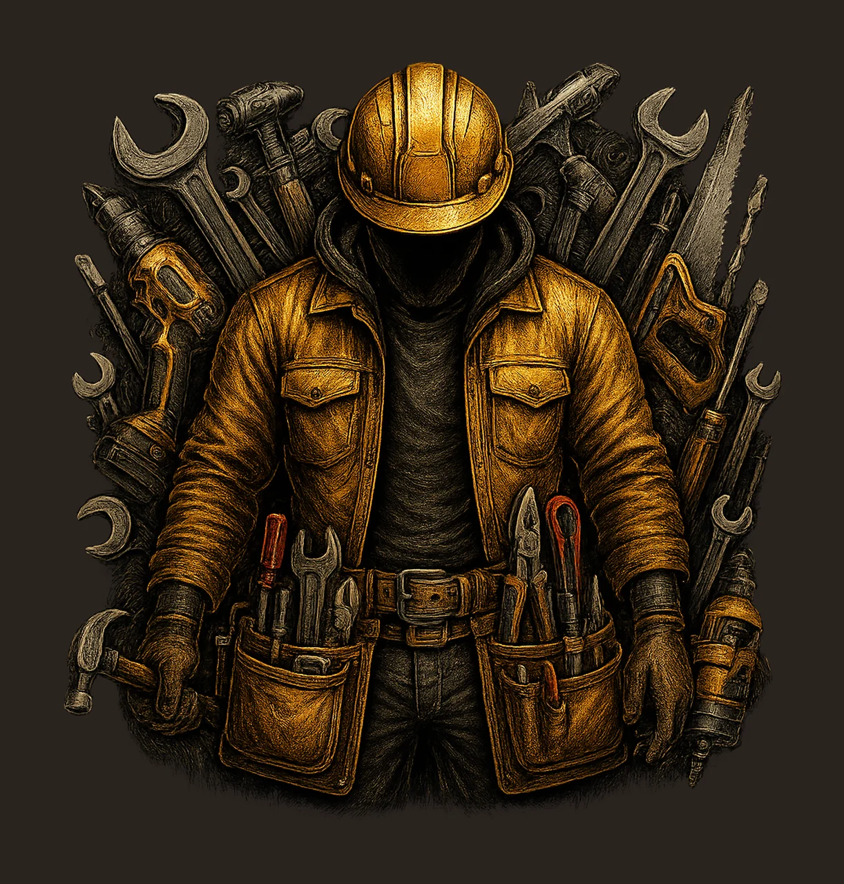 Construction Worker Tumbler Wrap Straight Tapered Design contrast preview thumbnail
