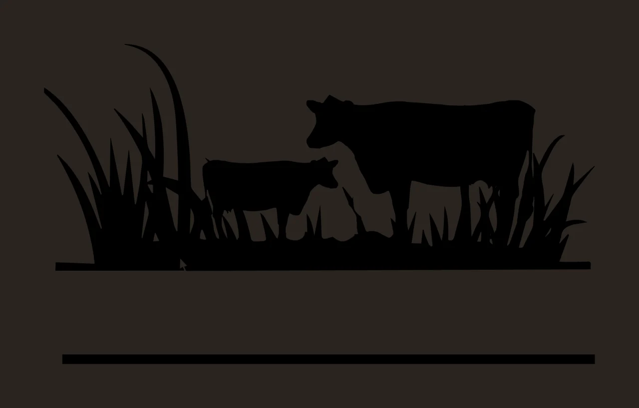 Cow Can Glass Wrap Two Cows In Grass standing horizontal bars contrast preview thumbnail