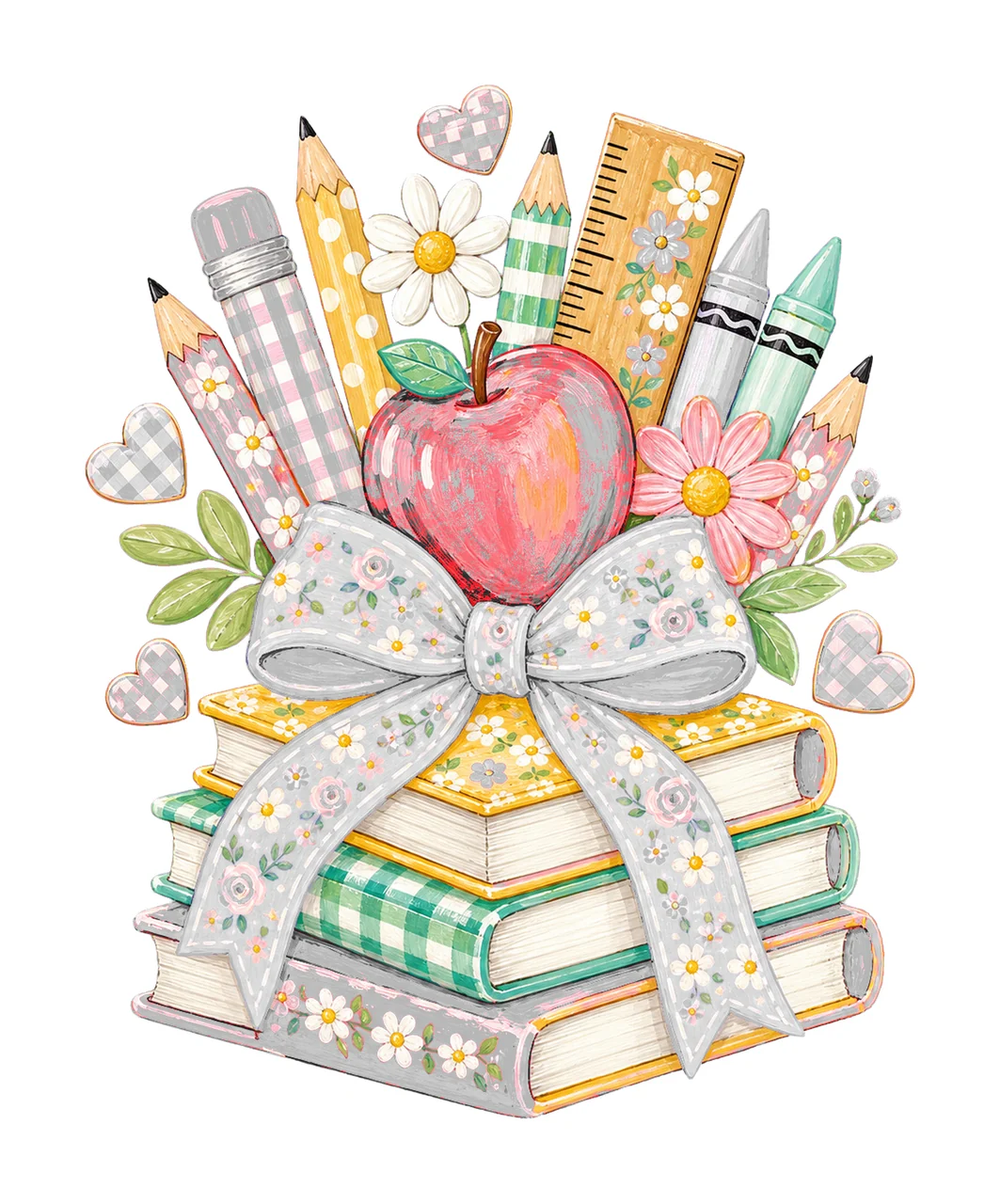 Preppy Back to School Floral Girly sublimation Variation C