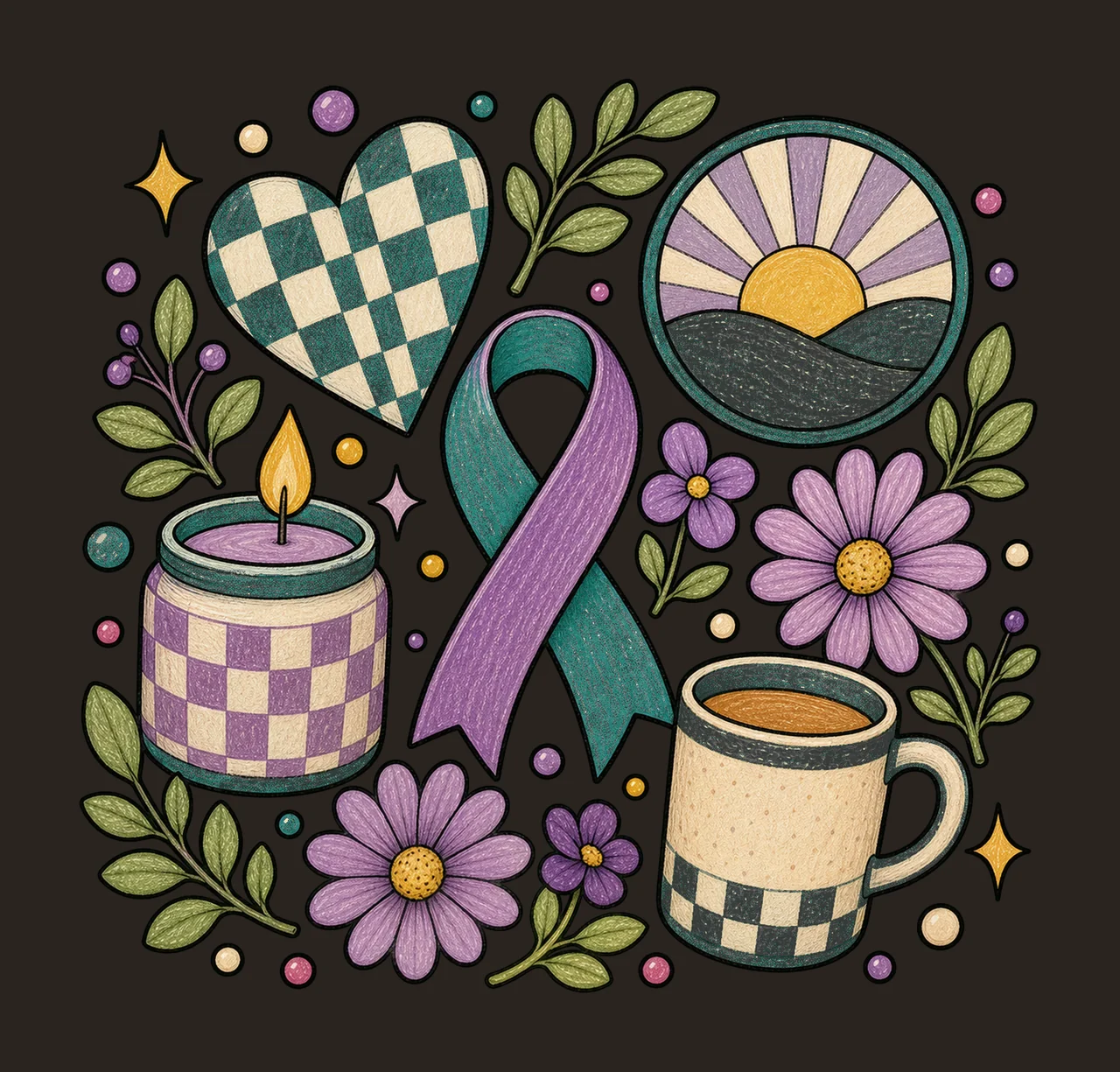 suicide prevention awareness 02 preppy checker sublimation contrast preview thumbnail