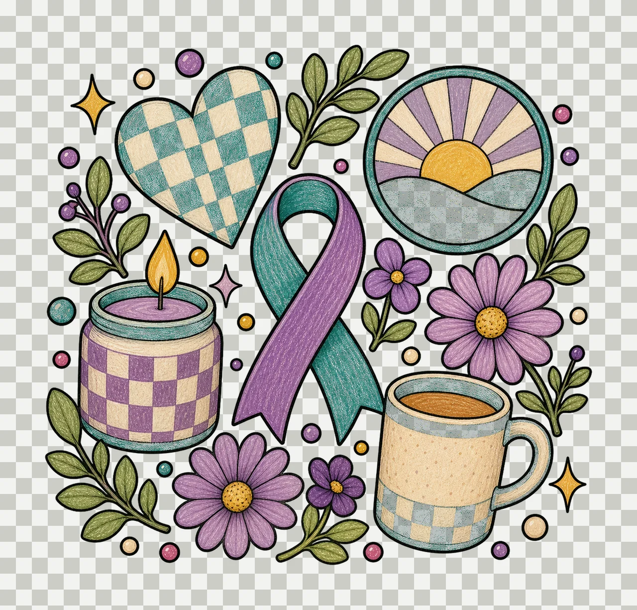 suicide prevention awareness 02 preppy checker sublimation transparency and detail preview thumbnail