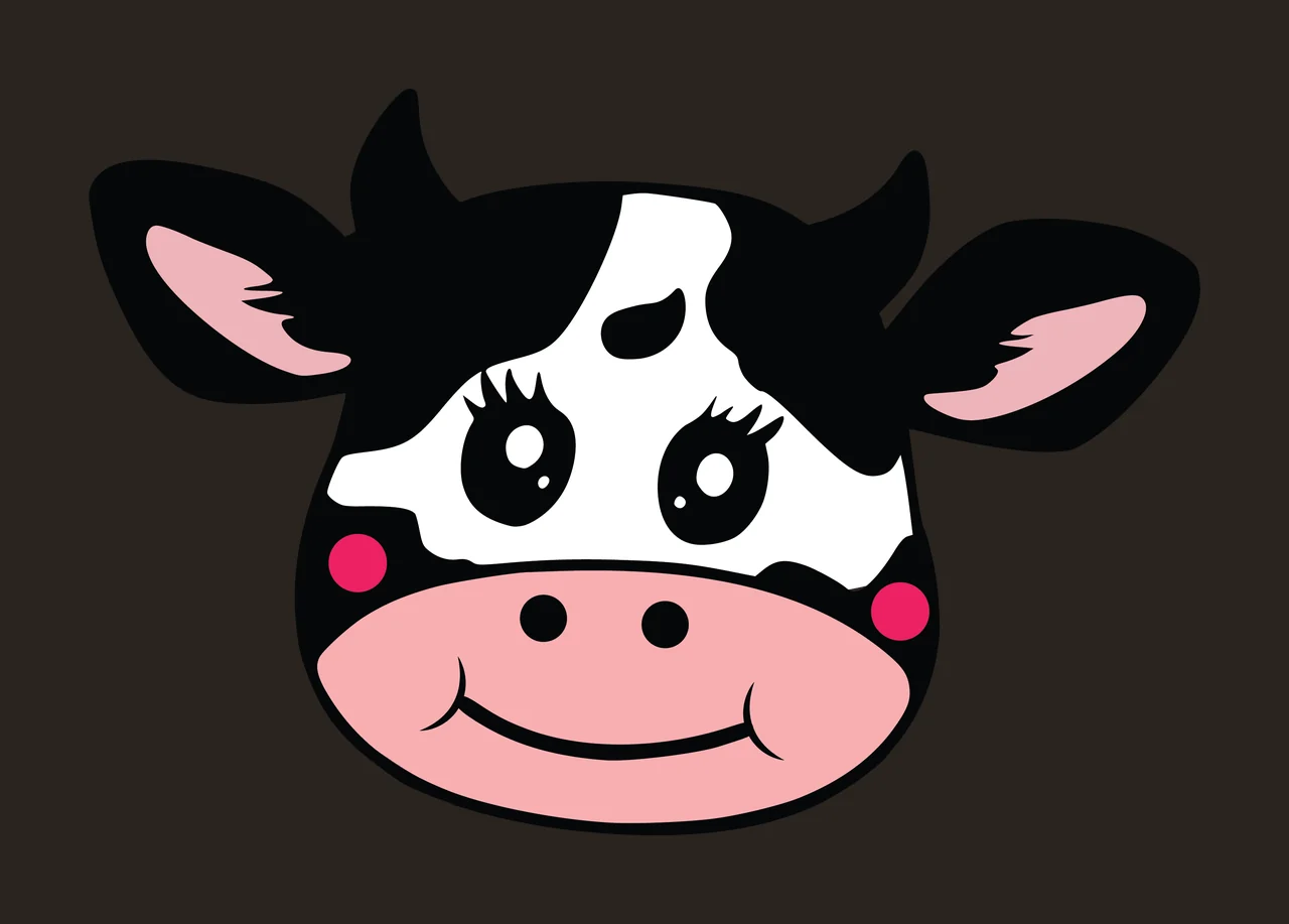 Cow Minimalist Black Silhouette Of A Horned Head horns ears contrast preview thumbnail