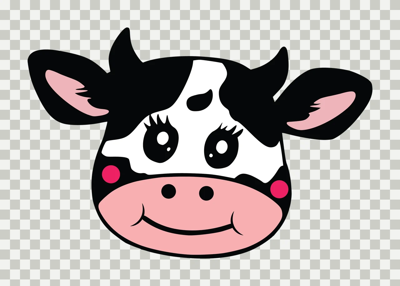 Cow Minimalist Black Silhouette Of A Horned Head horns ears transparency and detail preview thumbnail