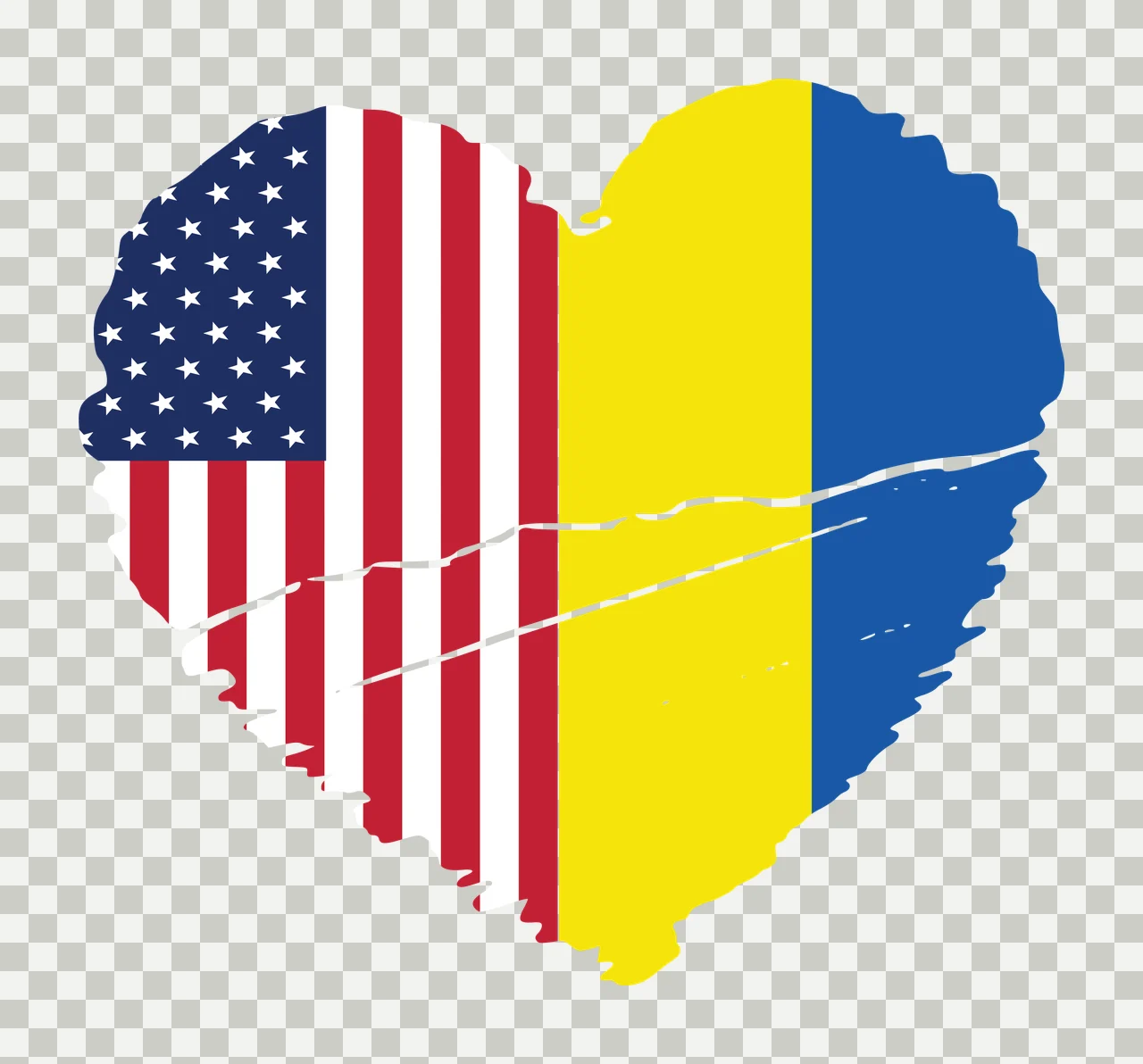 Heart Silhouette With American Flag Pattern shape stripes stars transparency and detail preview thumbnail