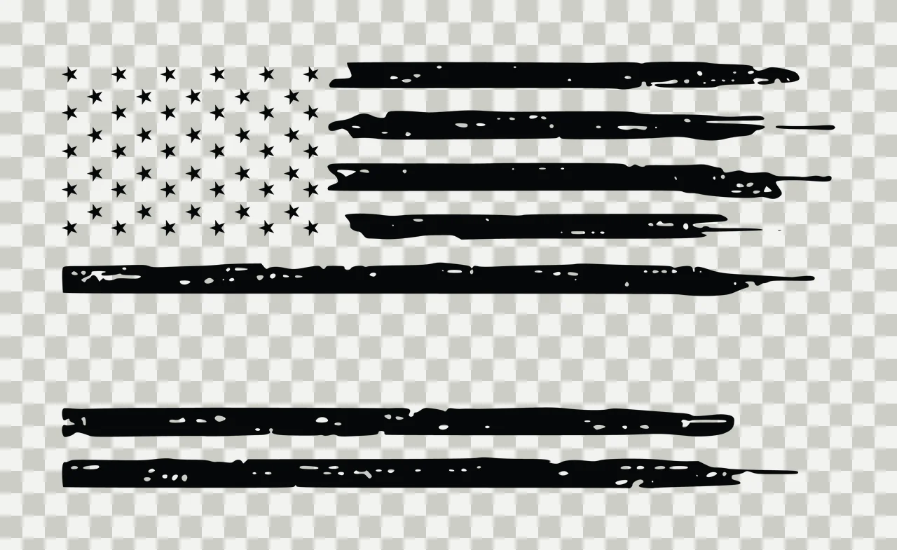 Flag Horizontal Graphic With Stars And Multiple Distressed stripes transparency and detail preview thumbnail
