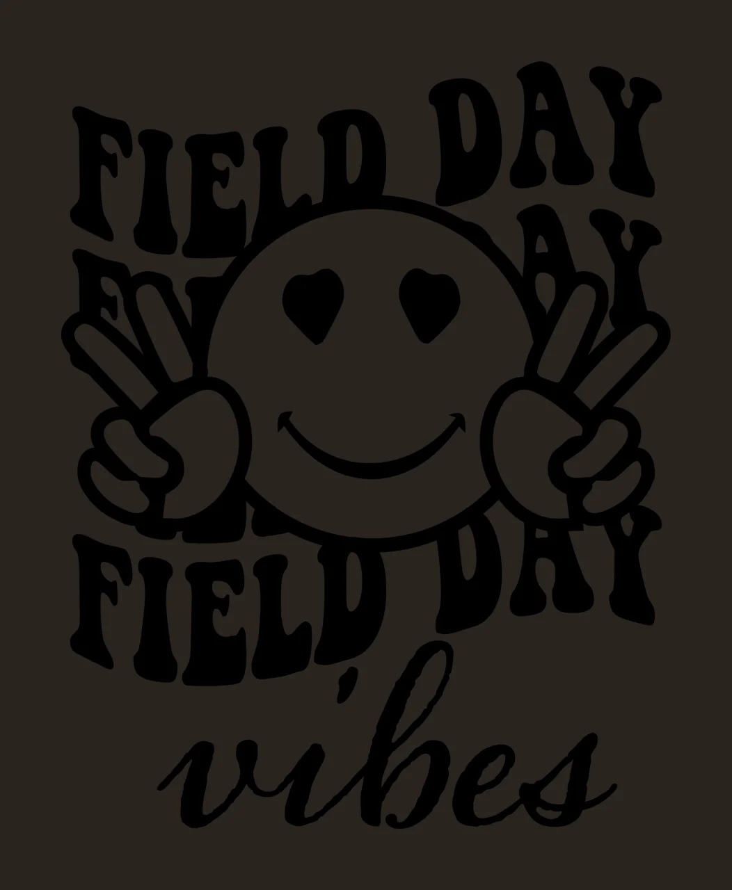 Field With Smiley Face peace sign hearts retro black white contrast preview thumbnail