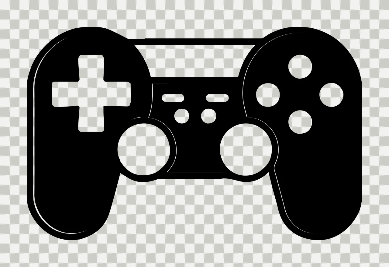 Black Silhouette Icon Of A Handheld Video Game controller white transparency and detail preview thumbnail