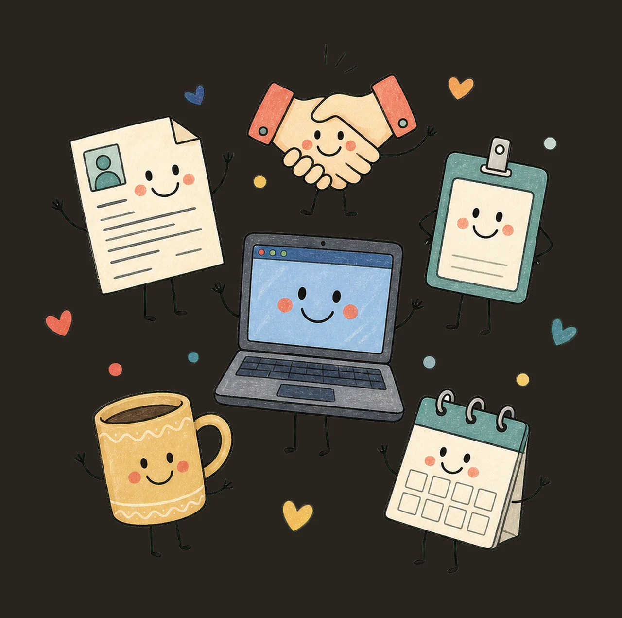 Human Resources Doodle Crew Cute HR Gift HR Variation B contrast preview thumbnail