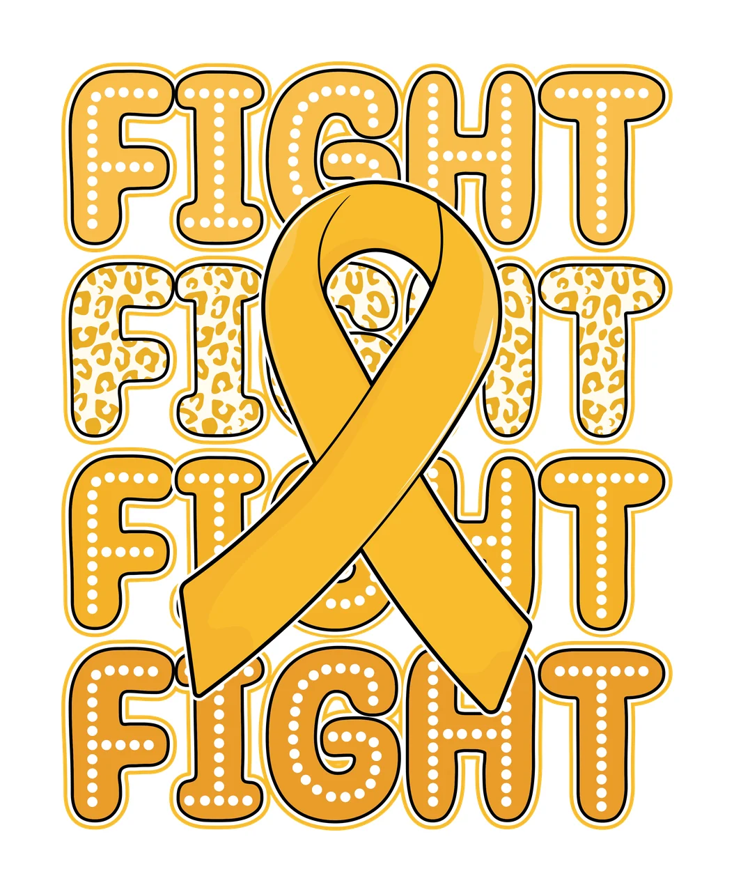 Fight Text With Central Ribbon display bold black white empty