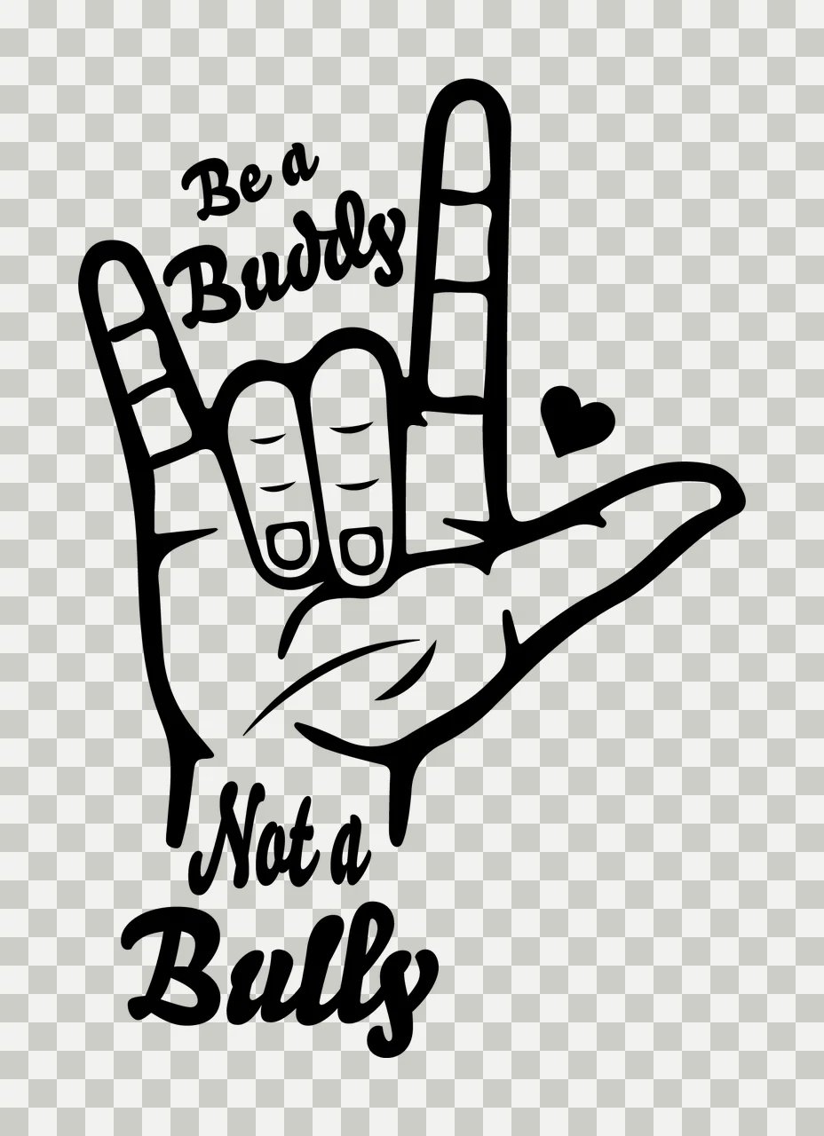 Be A Buddy Not A Bully Sign transparency and detail preview thumbnail
