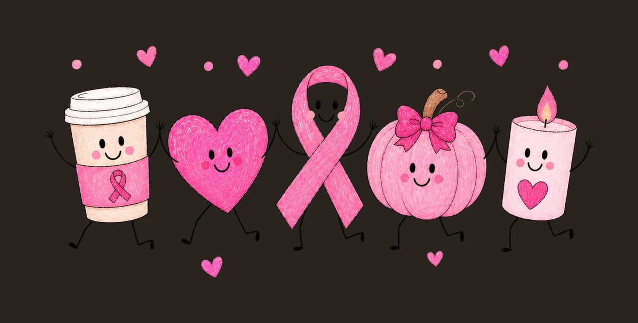 Trendy Breast Cancer Awareness Doodle Cute Variation B contrast preview thumbnail