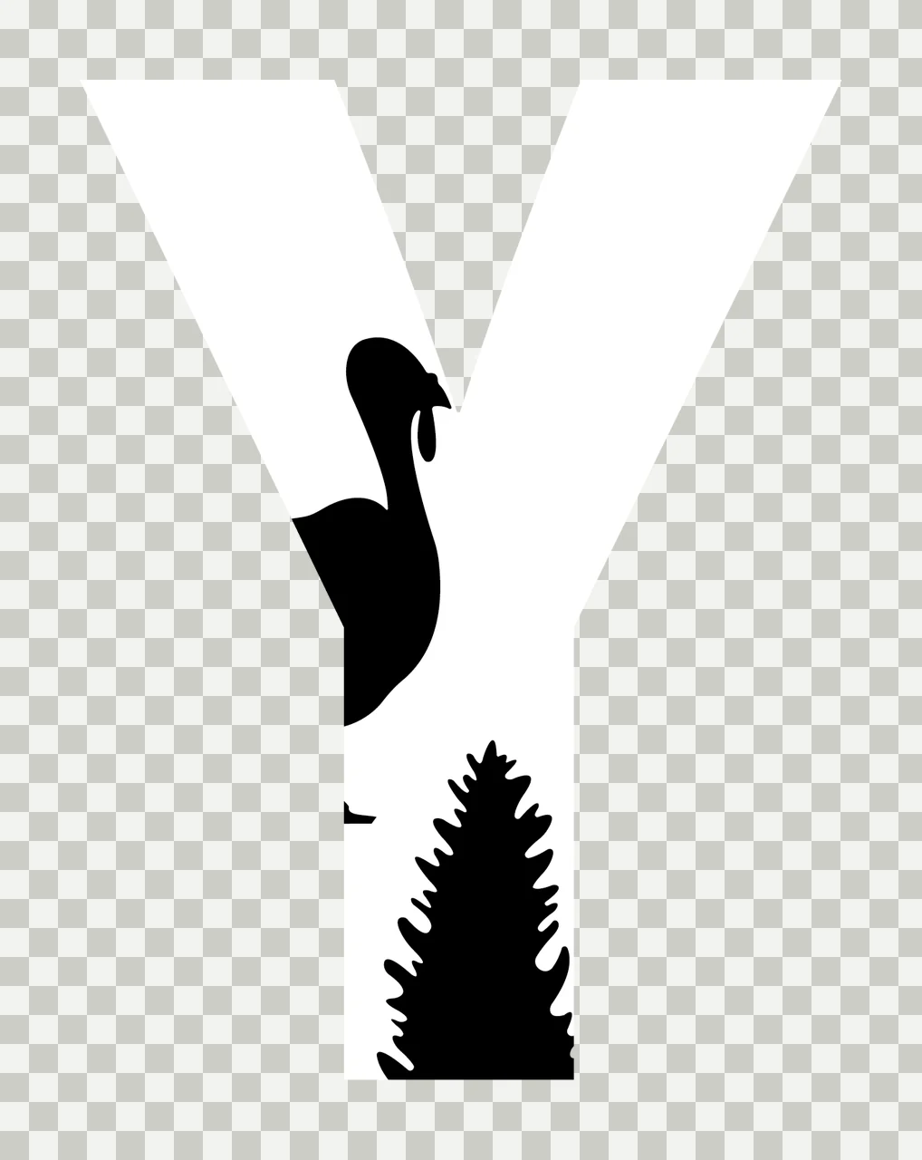 Can Glass Wrap Turkey Standing With Pine Tree transparency and detail preview thumbnail
