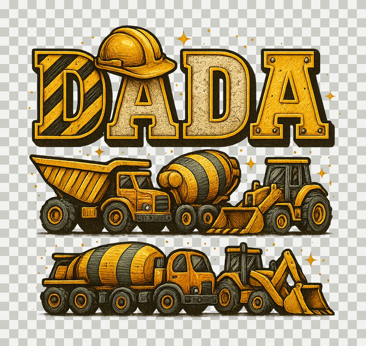 Dada Little Builder Funny Construction Dad Son Design Dump transparency and detail preview thumbnail