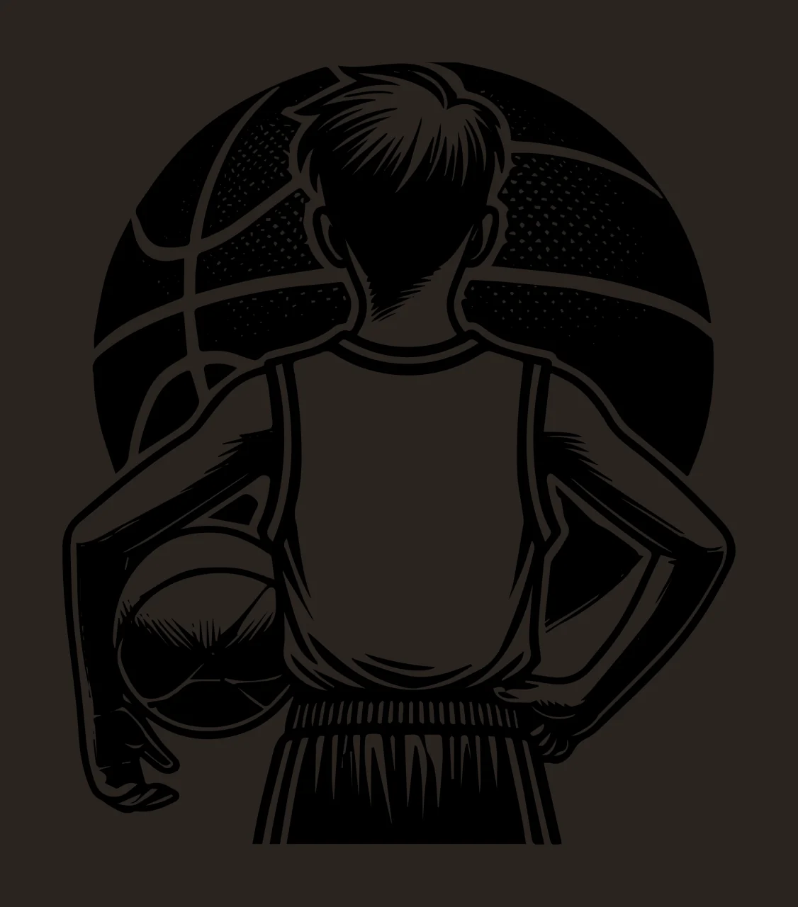 Ball Player Basketball Holding Illustration jersey comic black contrast preview thumbnail