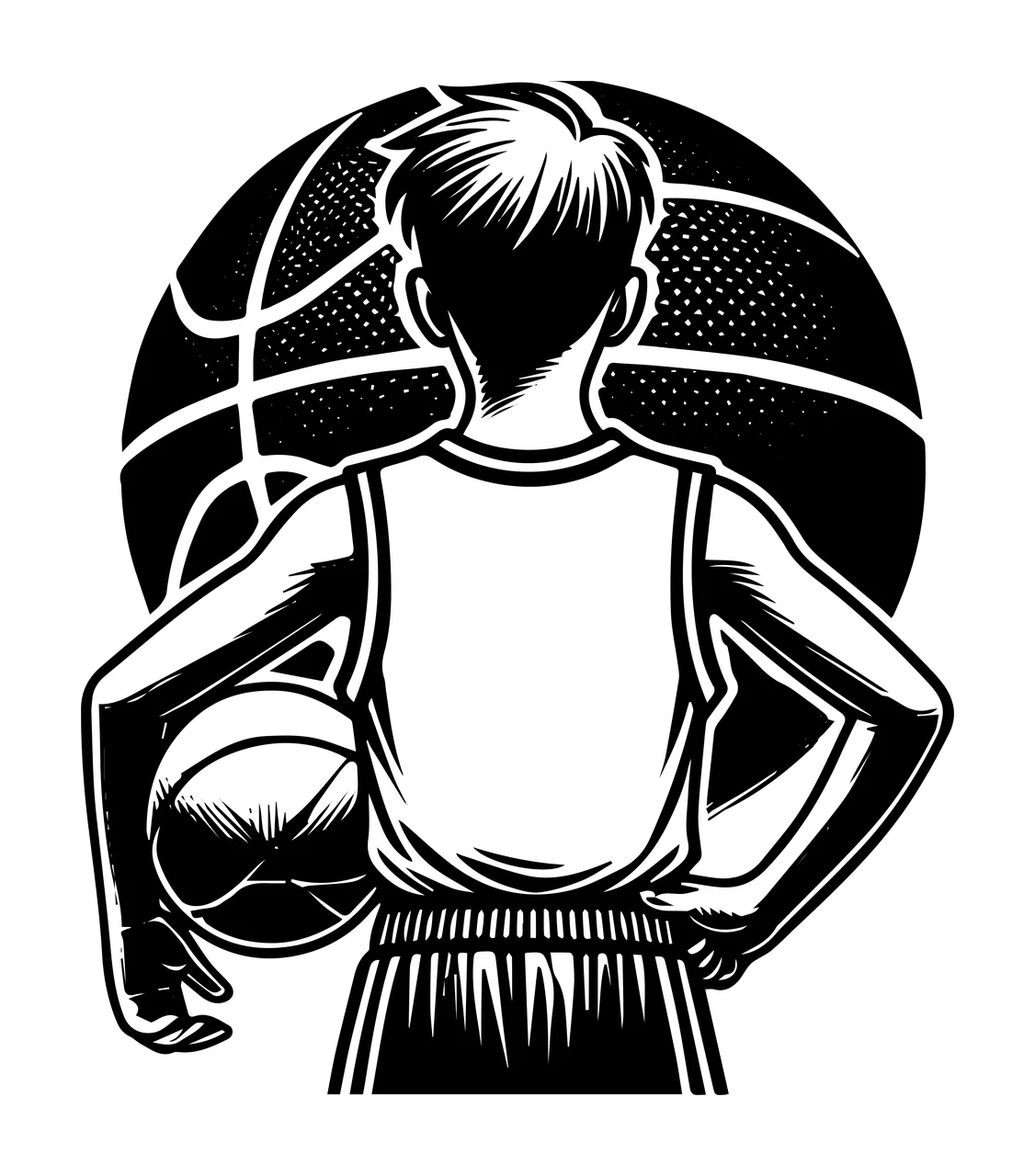Ball Player Basketball Holding Illustration jersey comic black