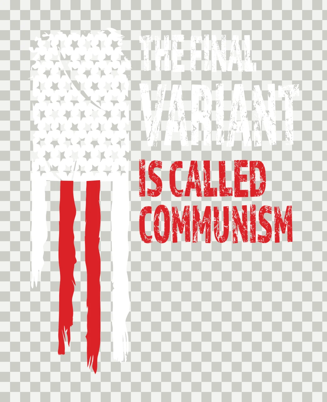 IS CALLED COMMUNISM Typography Design with two red vertical torn stripes and text 'IS CALLED COMMUNISM' in white transparency and detail preview thumbnail