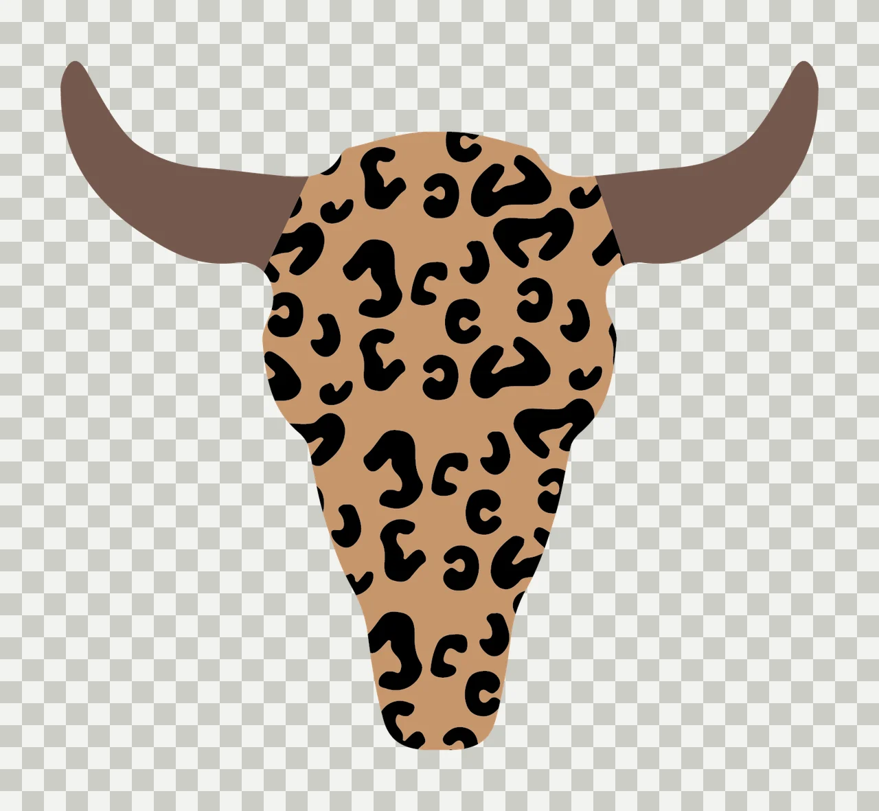 Can Glass Wrap Leopard Print Bull Skull Graphic transparency and detail preview thumbnail