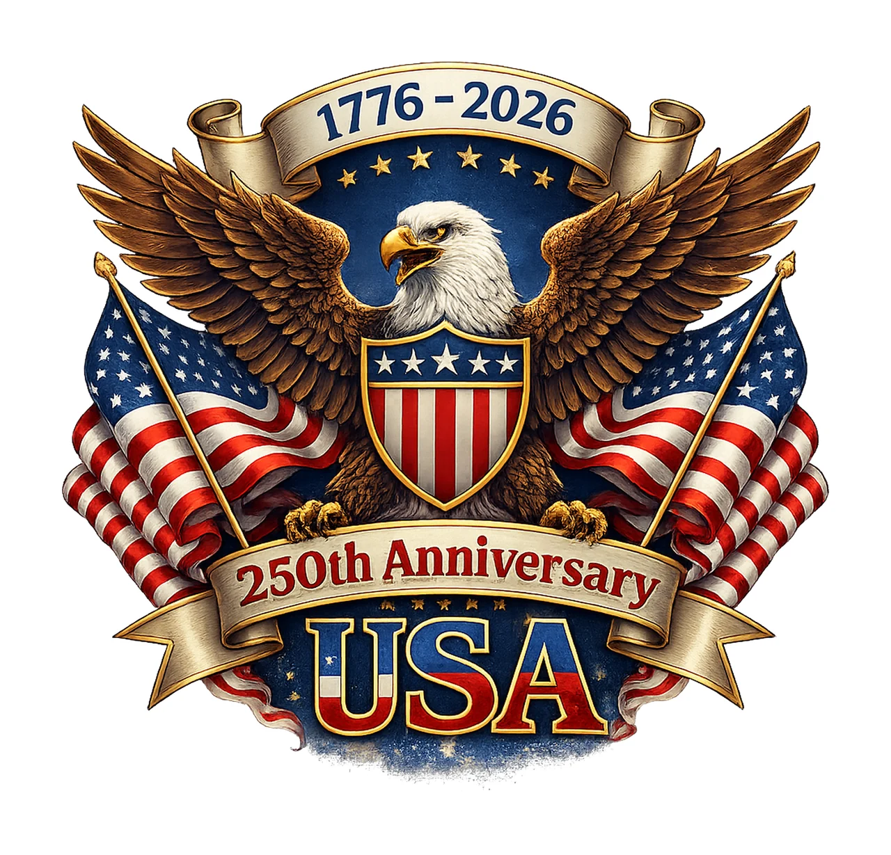 America 250th Anniversary Patriotic Eagle Design USA