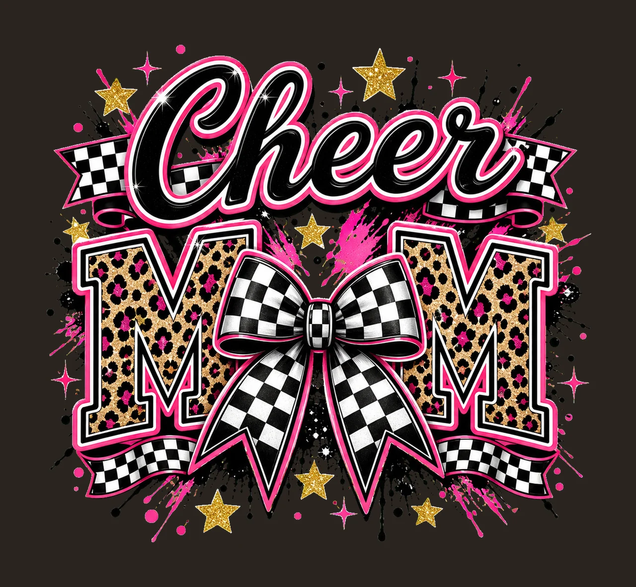 Checkered Coquette Cheer Mom Cheerleader Team Variation F contrast preview thumbnail