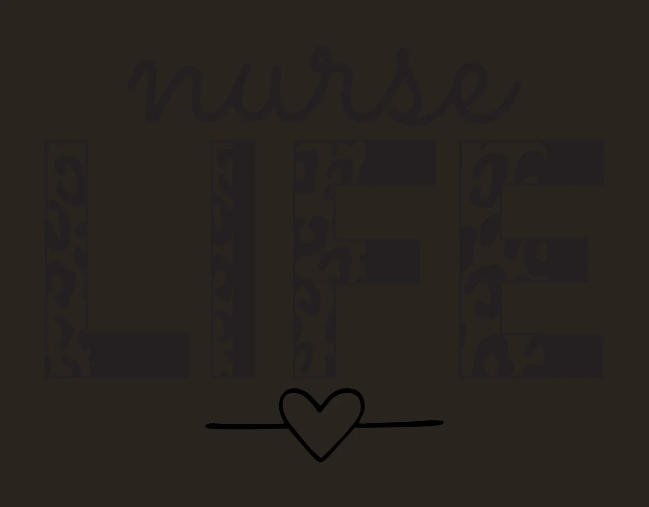Nurse Life Text With Leopard Print And Heart typography Variation contrast preview thumbnail