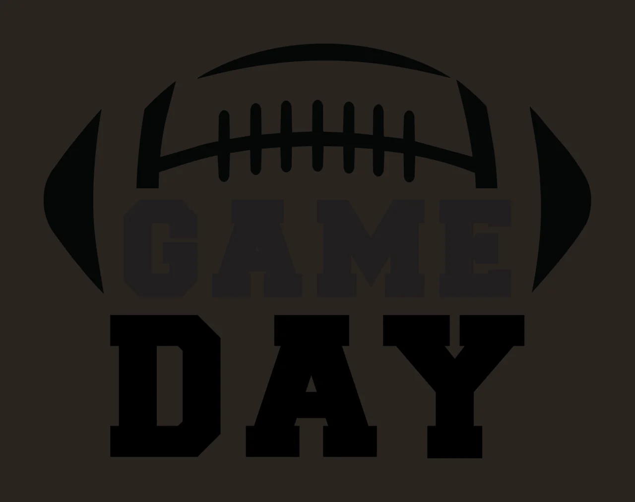 Game Day Football With Text And In Black contrast preview thumbnail