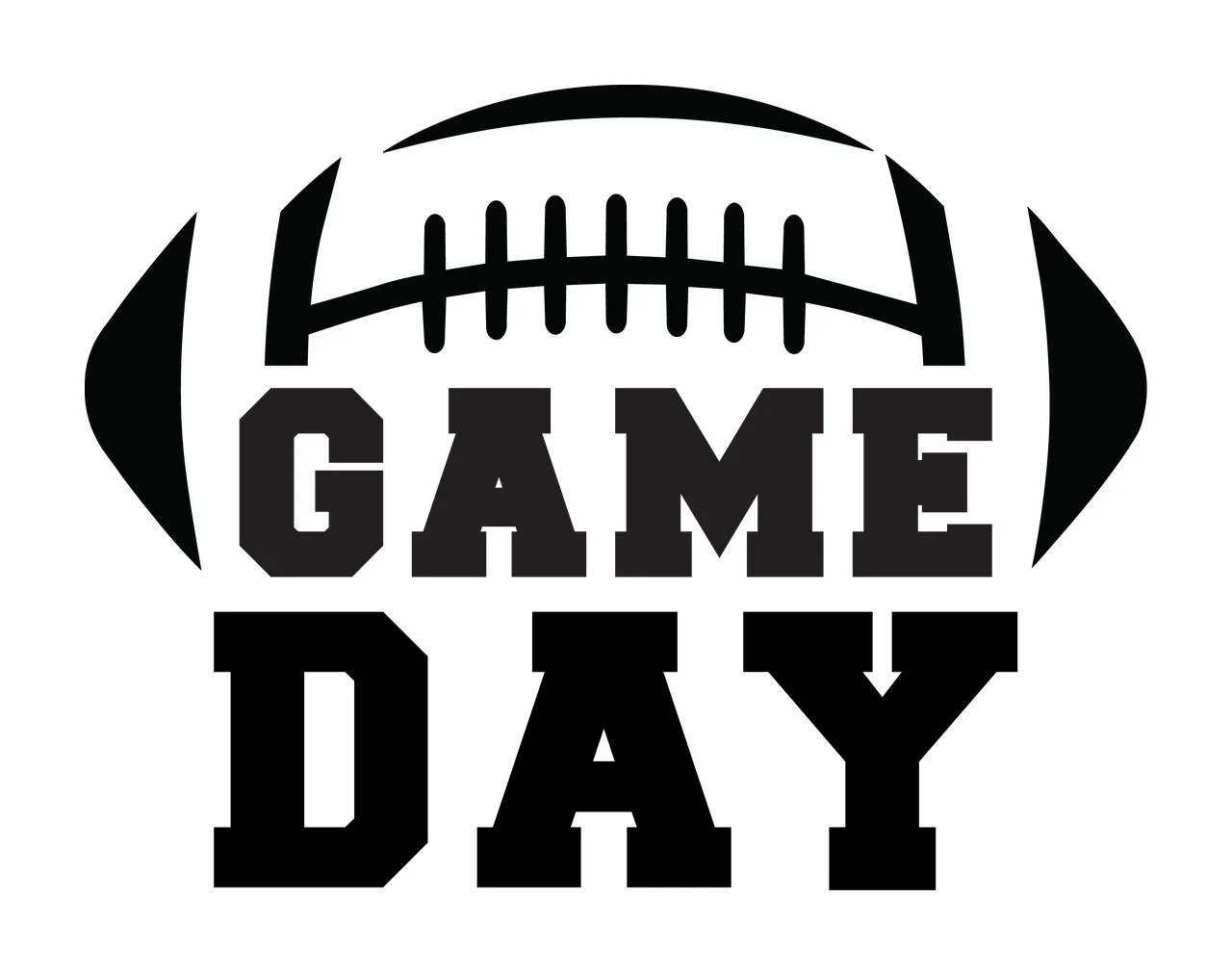 Game Day Football With Text And In Black