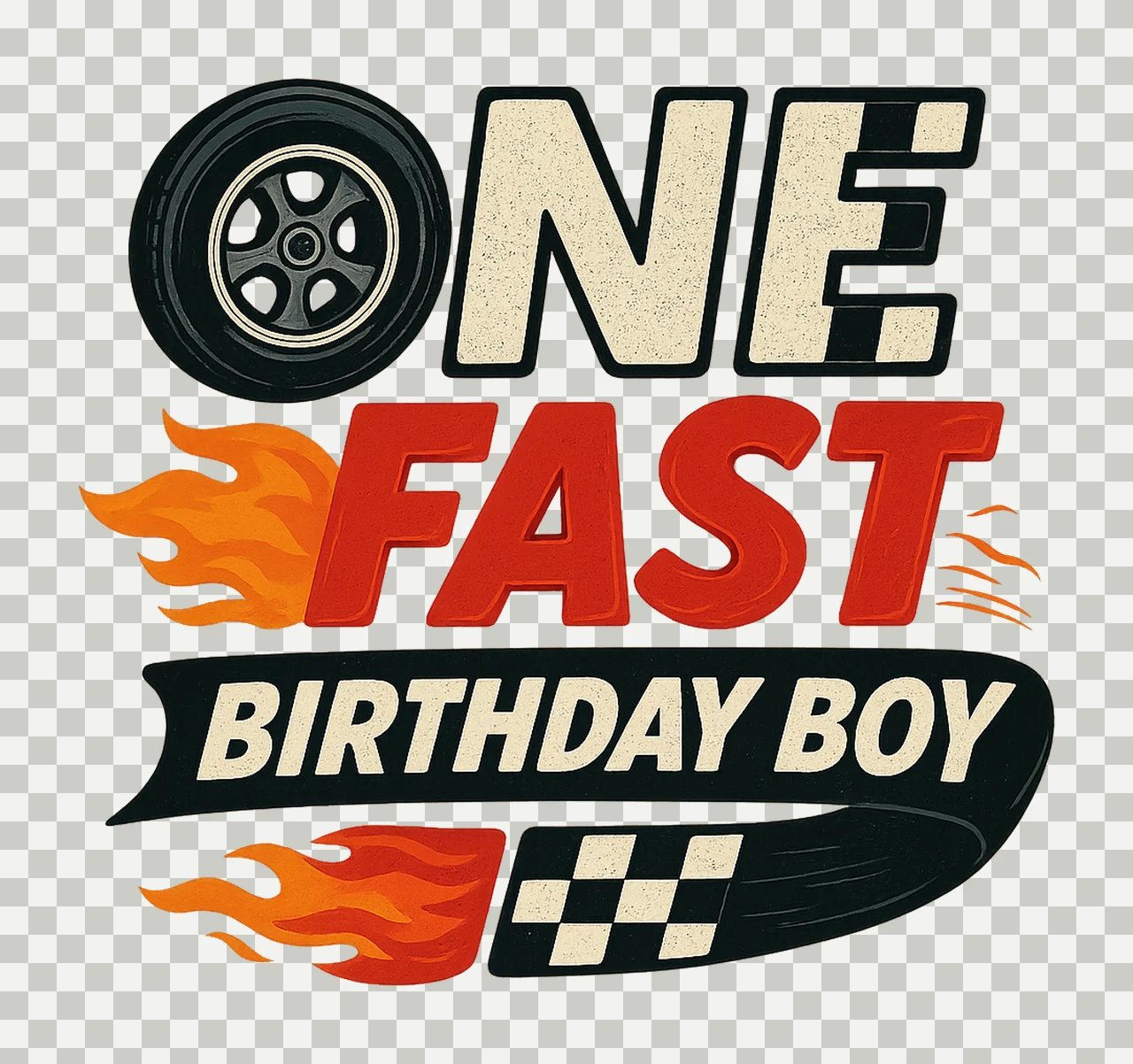 One Fast Birthday Boy Race Car Birthday Design 1st Birthday transparency and detail preview thumbnail