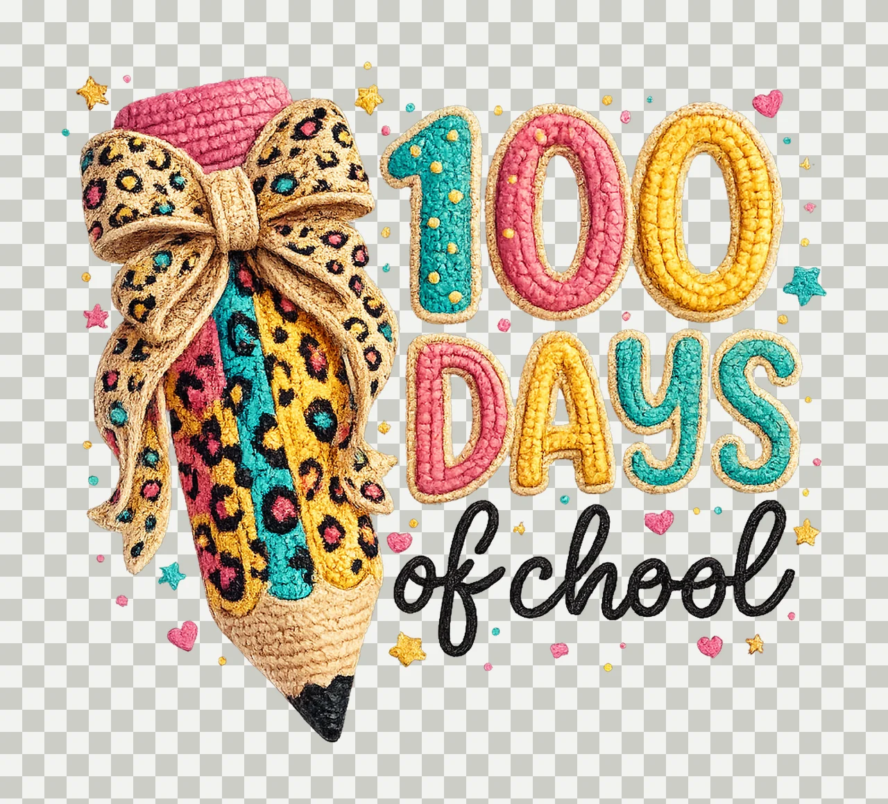 100 Days of School Little Miss 100 Days Smarter Faux Digital transparency and detail preview thumbnail