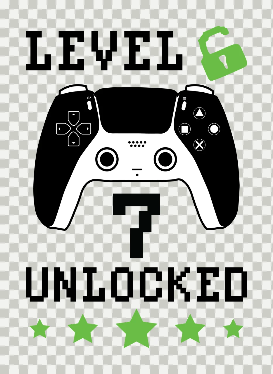 Level 6 7 Unlocked Gaming Controller Graphic locked lock stars transparency and detail preview thumbnail