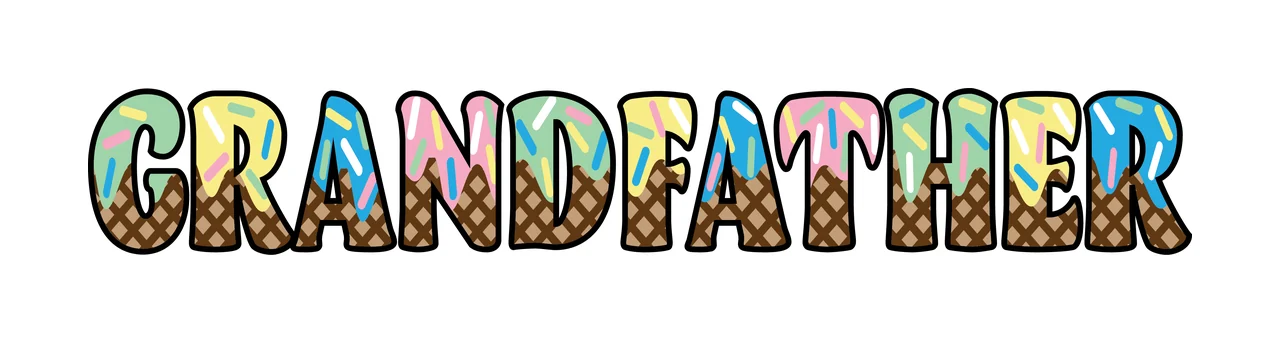 Grandfather Bubble Text With Textured Fill black white typography