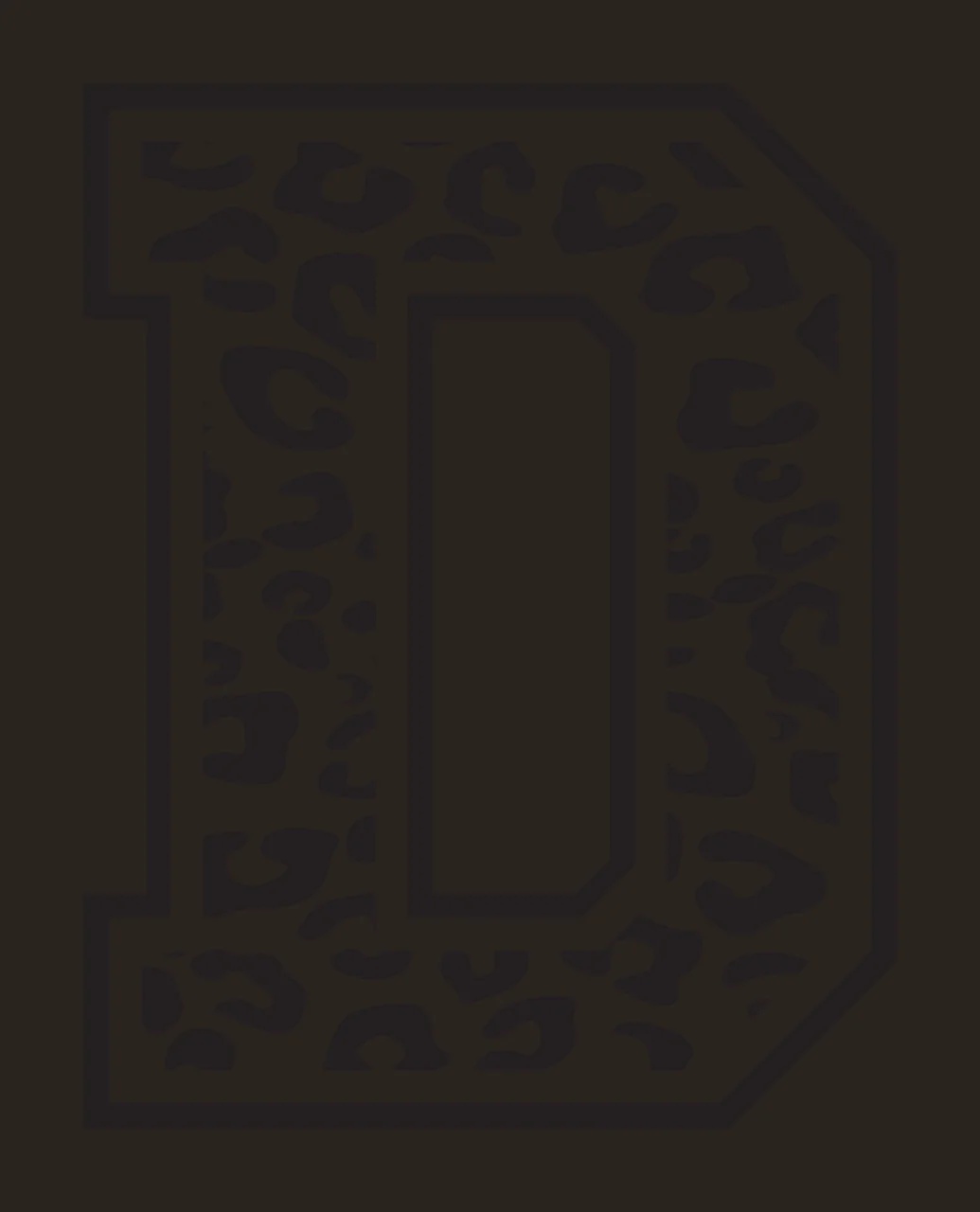 Black Varsity Half Font Leopard Character 22 print animal cheetah contrast preview thumbnail