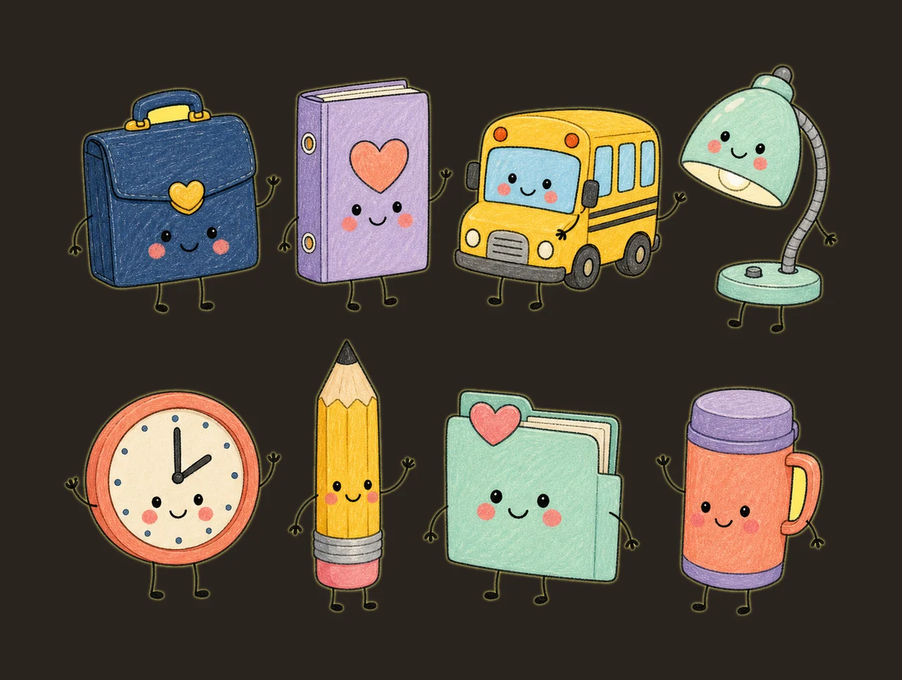 Principal School Employee Doodle Characters Cute Variation A contrast preview thumbnail