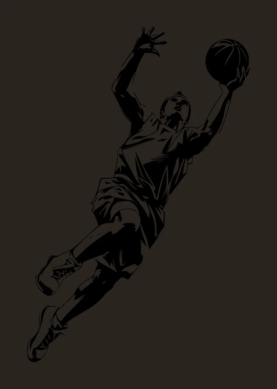 Player Jumping Shooting Basketball Ball leaping jersey shorts contrast preview thumbnail